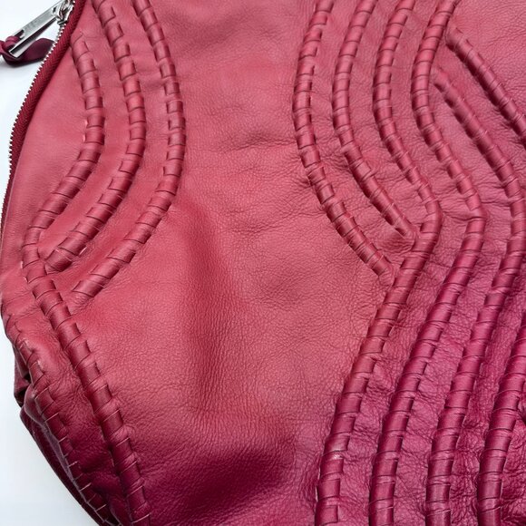 Fenn Wright Manson | Gorgeous Red Soft Leather Woven Hobo Bag - Picture 3 of 14